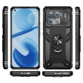 Xiaomi Mi 11 Ultra Kılıf Silikon Zırhlı Standlı Yüzüklü Mıknatıslı Tank Kapak - Siyah