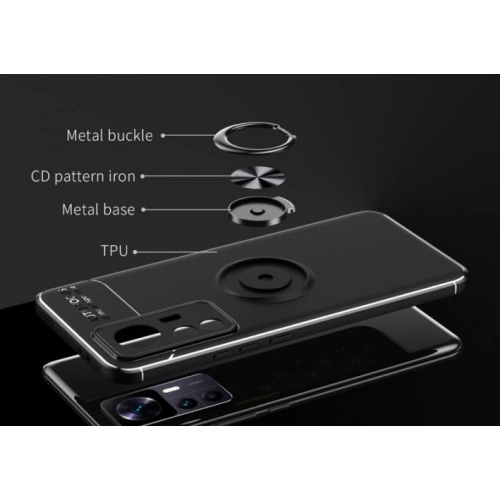 Xiaomi Mi 12 Lite Kılıf Renkli Silikon Yüzüklü Standlı Auto Focus Ravel Kapak - Mavi