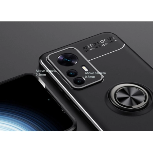 Xiaomi Mi 12 Lite Kılıf Renkli Silikon Yüzüklü Standlı Auto Focus Ravel Kapak - Rose Gold