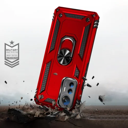 Xiaomi Mi 12 Lite Kılıf Zırhlı Standlı Mıknatıslı Tank Kapak - Rose Gold