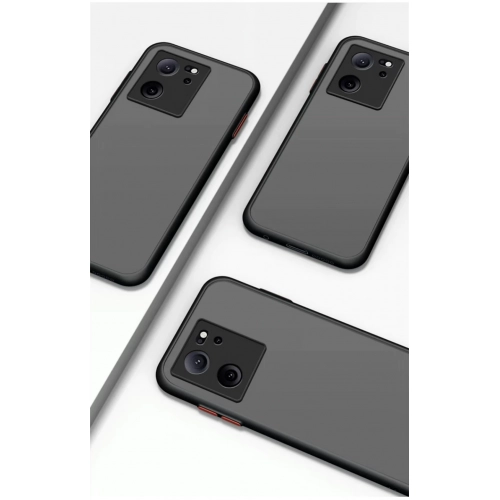 Xiaomi Mi 13T Pro Kılıf Kamera Korumalı Arkası Şeffaf Mat Silikon Kapak - Lacivert