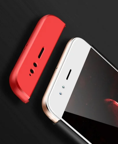 Xiaomi Mi 5X Kılıf 3 Parçalı 360 Tam Korumalı Rubber AYS Kapak  - Kırmızı