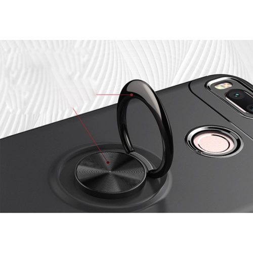 Xiaomi Mi 5X Kılıf Renkli Silikon Yüzüklü Standlı Auto Focus Ravel Kapak - Siyah