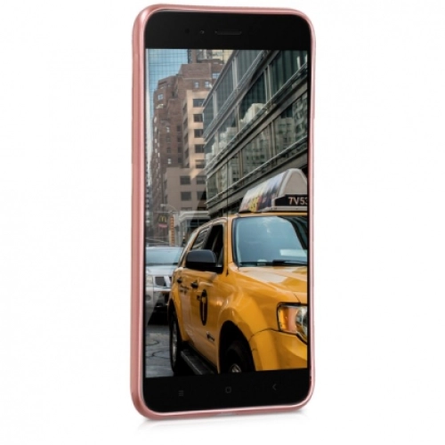 Xiaomi Mi 5X Kılıf İnce Soft Mat Renkli Esnek Silikon Kapak - Rose Gold
