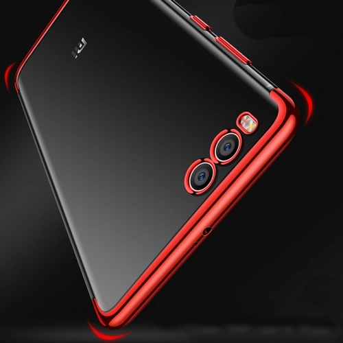 Xiaomi Mi 6 Kılıf Renkli Köşeli Lazer Şeffaf Esnek Silikon - Gold