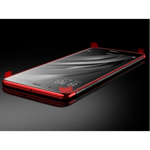 Xiaomi Mi 6 Kılıf Renkli Köşeli Lazer Şeffaf Esnek Silikon - Mavi