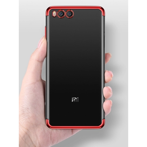 Xiaomi Mi 6 Kılıf Renkli Köşeli Lazer Şeffaf Esnek Silikon - Mavi