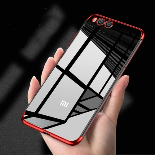 Xiaomi Mi 6 Kılıf Renkli Köşeli Lazer Şeffaf Esnek Silikon - Gold