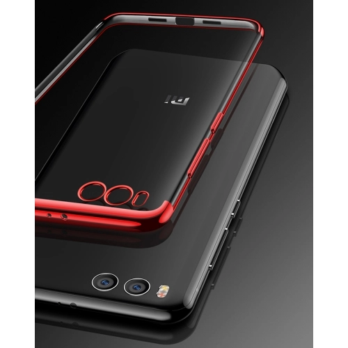 Xiaomi Mi 6 Kılıf Renkli Köşeli Lazer Şeffaf Esnek Silikon - Gold