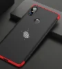 Xiaomi Mi 6X Kılıf 3 Parçalı 360 Tam Korumalı Rubber AYS Kapak  - Kırmızı - Siyah
