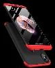 Xiaomi Mi 6X Kılıf 3 Parçalı 360 Tam Korumalı Rubber AYS Kapak  - Kırmızı - Siyah