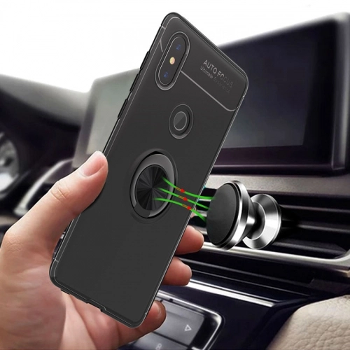 Xiaomi Mi 6X Kılıf Renkli Silikon Yüzüklü Standlı Auto Focus Ravel Kapak - Mavi