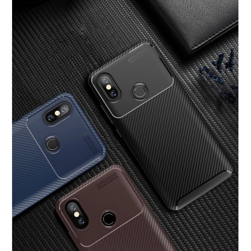 Xiaomi Mi 6X Kılıf Silikon Parmak İzi Bırakmayan Karbon Soft Negro Kapak - Lacivert