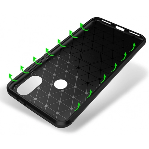 Xiaomi Mi 6X Kılıf Silikon Parmak İzi Bırakmayan Karbon Soft Negro Kapak - Siyah