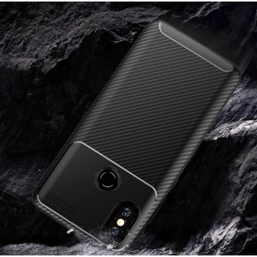 Xiaomi Mi 6X Kılıf Silikon Parmak İzi Bırakmayan Karbon Soft Negro Kapak - Siyah