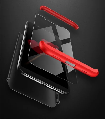 Xiaomi Mi 8 Kılıf 3 Parçalı 360 Tam Korumalı Rubber AYS Kapak  - Siyah