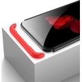Xiaomi Mi 8 Kılıf 3 Parçalı 360 Tam Korumalı Rubber AYS Kapak  - Kırmızı - Siyah