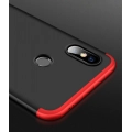 Xiaomi Mi 8 Kılıf 3 Parçalı 360 Tam Korumalı Rubber AYS Kapak  - Kırmızı - Siyah