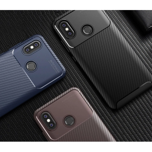 Xiaomi Mi 8 Kılıf Silikon Parmak İzi Bırakmayan Karbon Soft Negro Kapak - Lacivert