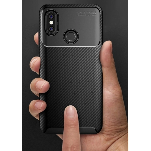 Xiaomi Mi 8 Kılıf Silikon Parmak İzi Bırakmayan Karbon Soft Negro Kapak - Lacivert