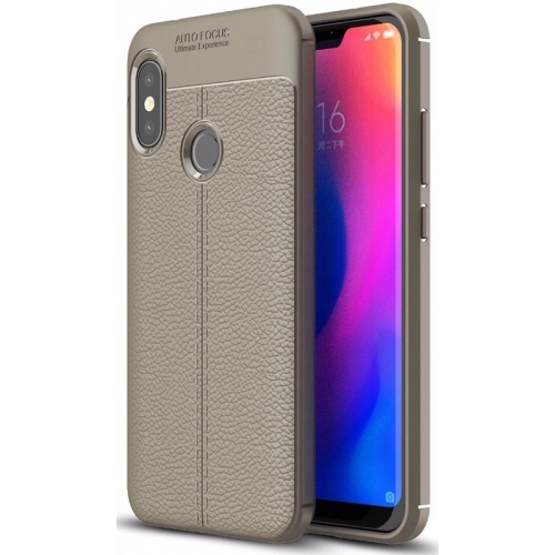 Xiaomi Mi 8 Kılıf Deri Görünümlü Lüks Parmak İzi Bırakmaz Niss Silikon Kapak - Siyah