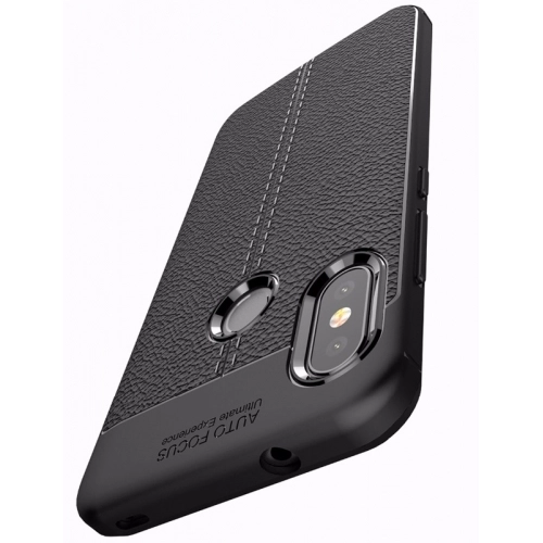 Xiaomi Mi 8 Kılıf Deri Görünümlü Lüks Parmak İzi Bırakmaz Niss Silikon Kapak - Lacivert