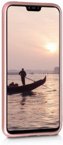 Xiaomi Mi 8 Lite Kılıf İnce Mat Esnek Silikon - Gold