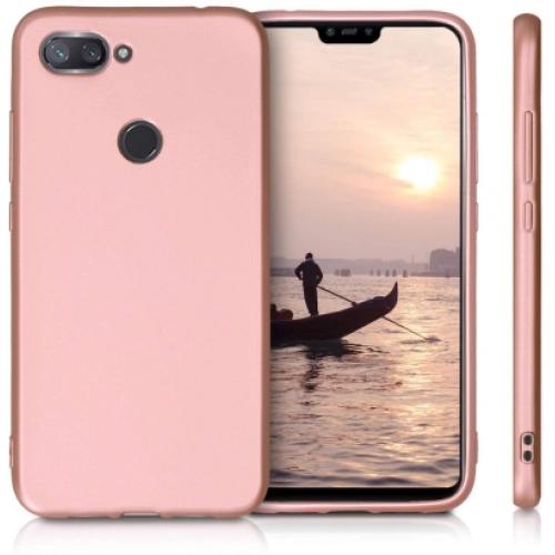 Xiaomi Mi 8 Lite Kılıf İnce Soft Mat Renkli Esnek Silikon Kapak - Rose Gold