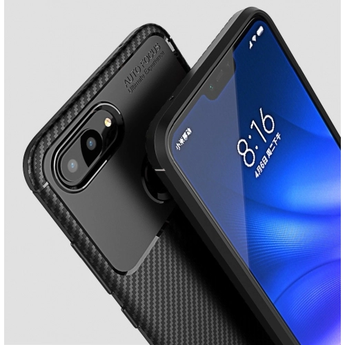 Xiaomi Mi 8 Lite Kılıf Silikon Parmak İzi Bırakmayan Karbon Soft Negro Kapak - Lacivert
