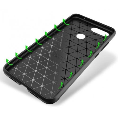 Xiaomi Mi 8 Lite Kılıf Silikon Parmak İzi Bırakmayan Karbon Soft Negro Kapak - Siyah