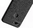Xiaomi Mi 8 Lite Kılıf Deri Görünümlü Parmak İzi Bırakmaz Niss Silikon - Siyah
