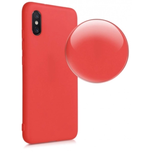 Xiaomi Mi 8 Pro Kılıf İnce Soft Mat Renkli Esnek Silikon Kapak - Kırmızı