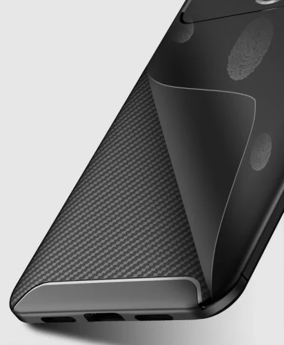 Xiaomi Mi 8 Pro Kılıf Karbon Serisi Mat Fiber Silikon Negro Kapak - Siyah