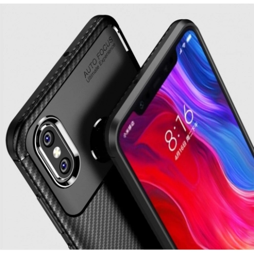 Xiaomi Mi 8 Pro Kılıf Silikon Parmak İzi Bırakmayan Karbon Soft Negro Kapak - Lacivert