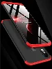 Xiaomi Mi 8 SE Kılıf 3 Parçalı 360 Tam Korumalı Rubber AYS Kapak  - Kırmızı - Siyah