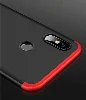 Xiaomi Mi 8 SE Kılıf 3 Parçalı 360 Tam Korumalı Rubber AYS Kapak  - Kırmızı - Siyah