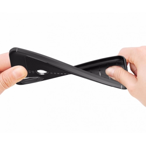 Xiaomi Mi 8 SE Kılıf Deri Görünümlü Lüks Parmak İzi Bırakmaz Niss Silikon Kapak - Lacivert