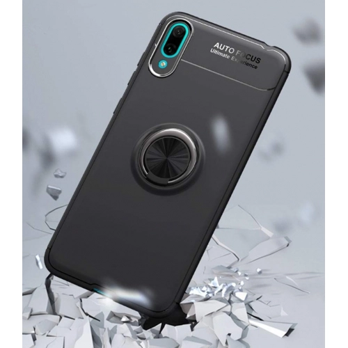 Xiaomi Mi 9 Kılıf Renkli Silikon Yüzüklü Standlı Auto Focus Ravel Kapak - Mavi - Siyah