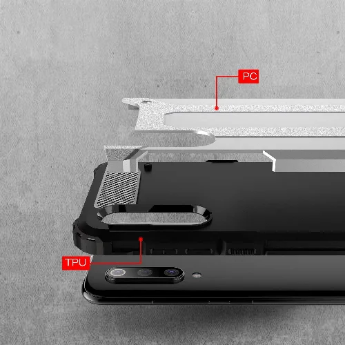 Xiaomi Mi 9 Kılıf Zırhlı Tank Crash Silikon Kapak - Kırmızı