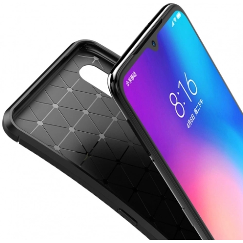 Xiaomi Mi 9 Kılıf Silikon Parmak İzi Bırakmayan Karbon Soft Negro Kapak - Siyah