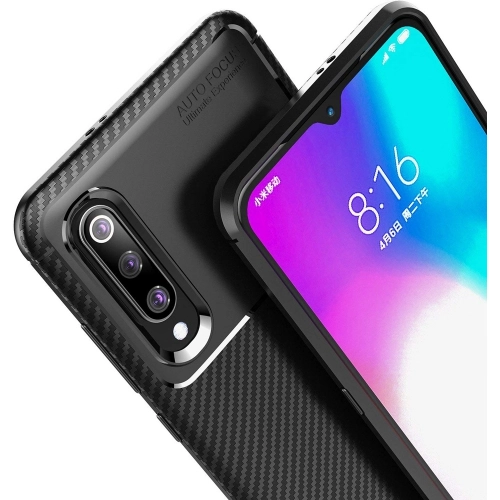 Xiaomi Mi 9 Kılıf Silikon Parmak İzi Bırakmayan Karbon Soft Negro Kapak - Lacivert