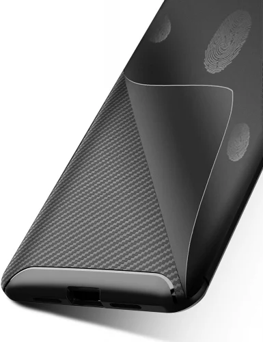 Xiaomi Mi 9 Kılıf Karbon Serisi Mat Fiber Silikon Negro Kapak - Lacivert