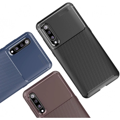 Xiaomi Mi 9 Kılıf Silikon Parmak İzi Bırakmayan Karbon Soft Negro Kapak - Lacivert