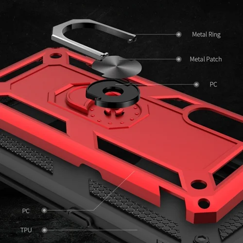 Xiaomi Mi 9 Kılıf Zırhlı Standlı Mıknatıslı Tank Kapak - Siyah