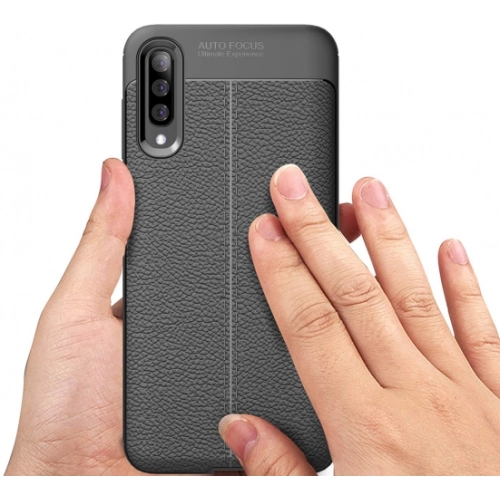 Xiaomi Mi 9 Kılıf Deri Görünümlü Lüks Parmak İzi Bırakmaz Niss Silikon Kapak - Lacivert