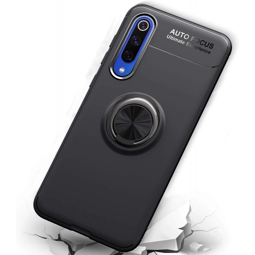 Xiaomi Mi 9 Lite Kılıf Renkli Silikon Yüzüklü Standlı Auto Focus Ravel Kapak - Kırmızı