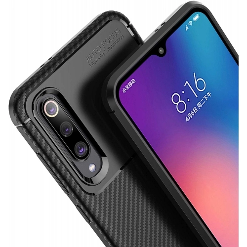 Xiaomi Mi 9 Lite Kılıf Silikon Parmak İzi Bırakmayan Karbon Soft Negro Kapak - Lacivert