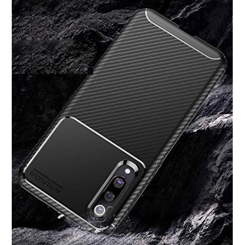 Xiaomi Mi 9 Lite Kılıf Silikon Parmak İzi Bırakmayan Karbon Soft Negro Kapak - Siyah