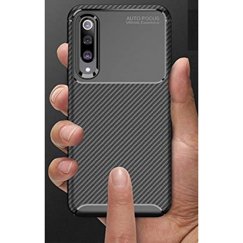 Xiaomi Mi 9 Lite Kılıf Silikon Parmak İzi Bırakmayan Karbon Soft Negro Kapak - Siyah