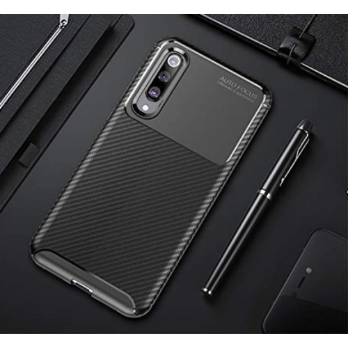 Xiaomi Mi 9 Lite Kılıf Silikon Parmak İzi Bırakmayan Karbon Soft Negro Kapak - Lacivert